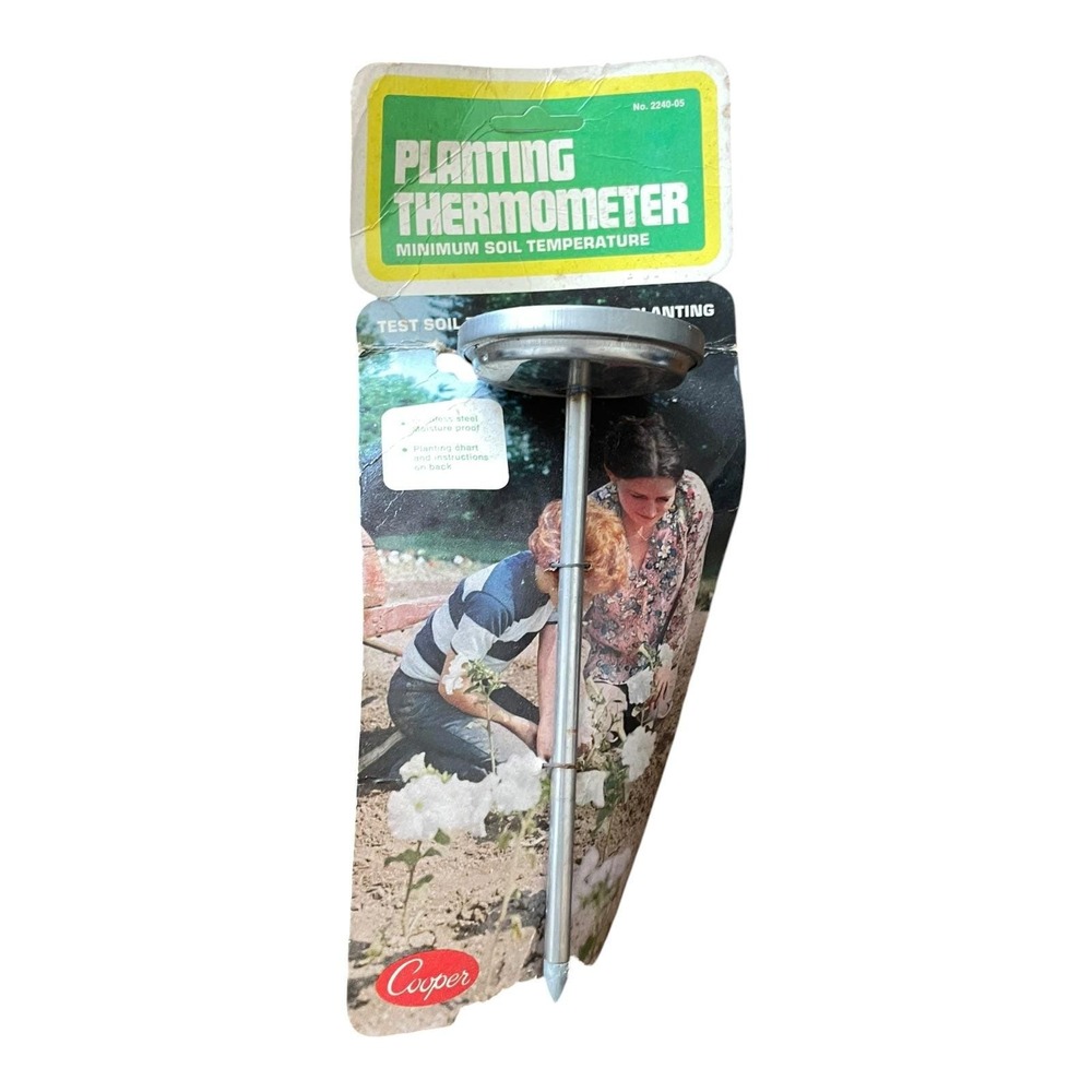 Vintage Cooper Planting Soil Thermometer Garden Minimum Temp Gauge New Old Stock